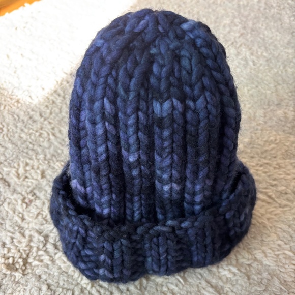 Clyde Chunky Knit Cap Hat Handmade Variated Indigo Beanie main image 4